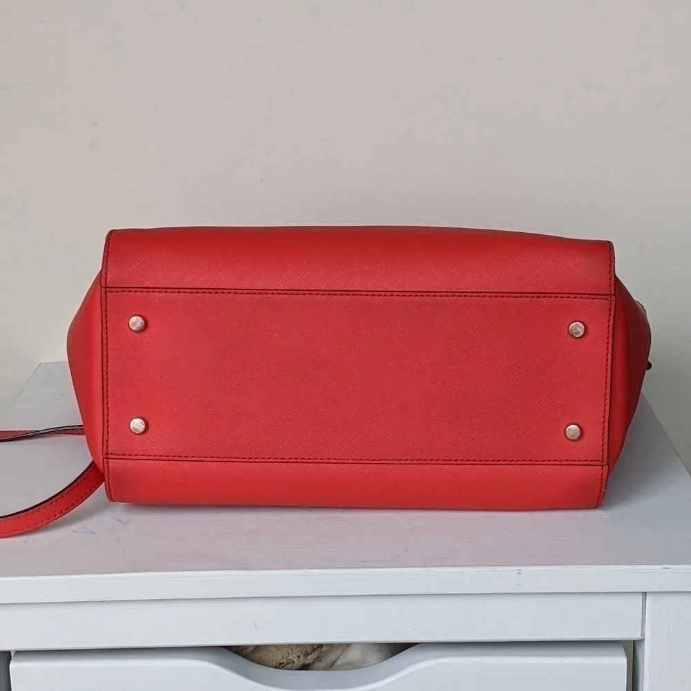 Kate Spade Hayden Cedar Street Red Leather Satchel Purse Bag